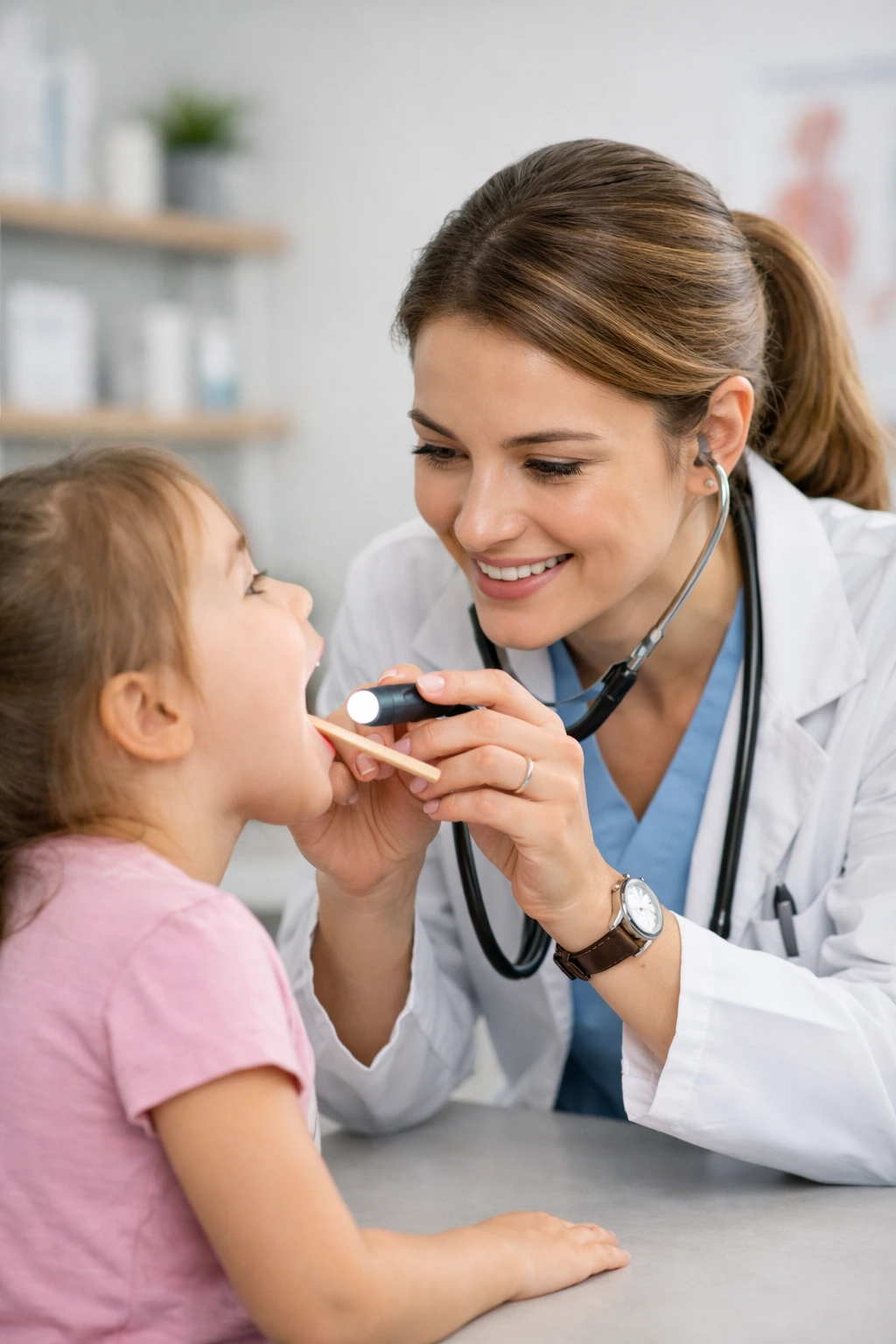 Médica em consultório